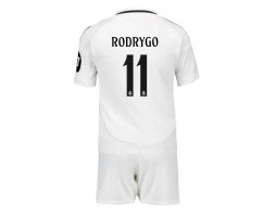 Real Madrid Rodrygo Goes #11 Hemmakläder Barn 2024-25 Kortärmad (+ Korta byxor)